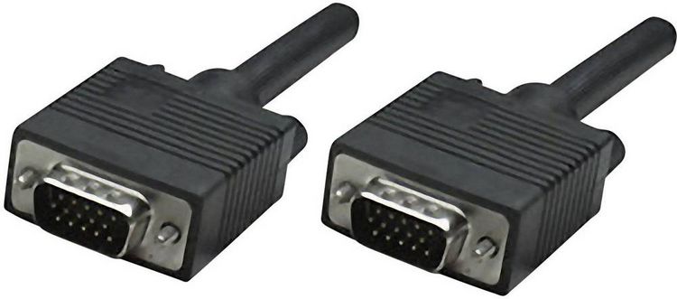 Produktbild: IC INTRACOM - Manhattan VGA Monitor Cable, 1.8m, Black, Male to Male, HD15, Cable of higher SVGA Specification (fully co