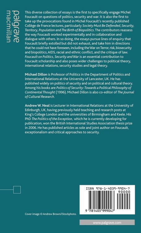 Produktbild: Foucault on Politics, Security and War