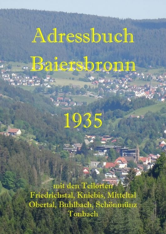 Produktbild: Adressbuch Baiersbronn 1935