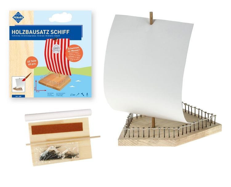 Produktbild: PEBARO 468 - Holzbausatz Schiff, 65 Teile, Bastelset