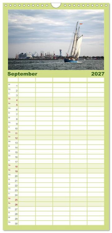 Produktbild: Familienplaner 2027 - Seebad Warnem&uuml;nde mit 5 Spalten (Wandkalender, 21 x 45 cm) CALVENDO