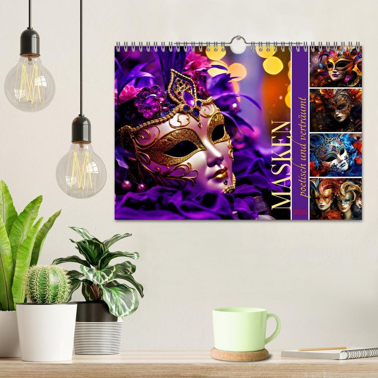 Produktbild: MASKEN - poetisch und vertr&auml;umt (Wandkalender 2026 DIN A4 quer), CALVENDO Monatskalender
