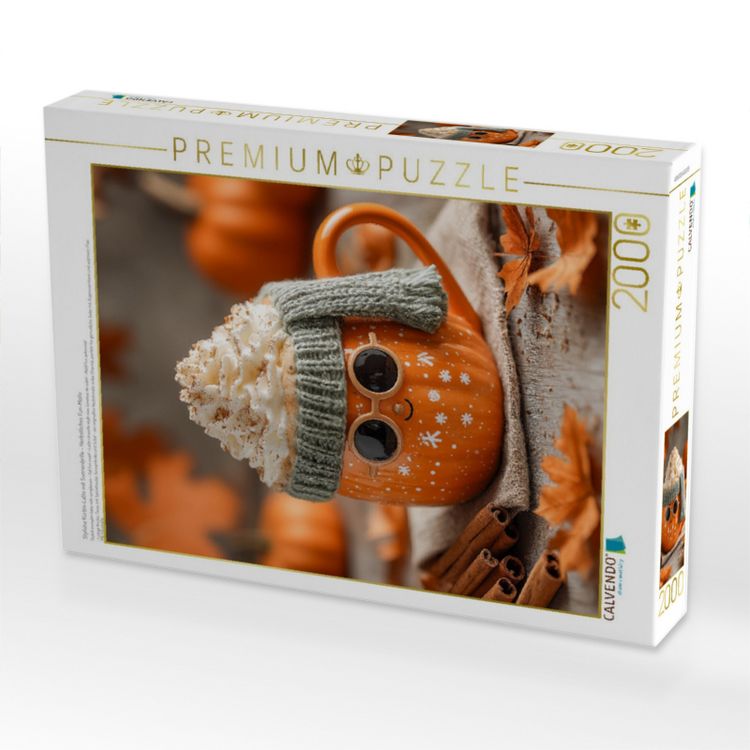 Produktbild: CALVENDO Puzzle Stylishe K&uuml;rbis-Latte mit Sonnenbrille - Herbstliches Fun-Motiv | 2000 Teile Lege-Gr&ouml;&szlig;e 90x67cm Foto-Puzzle f&uuml;r gl&uuml;ckliche Stunden