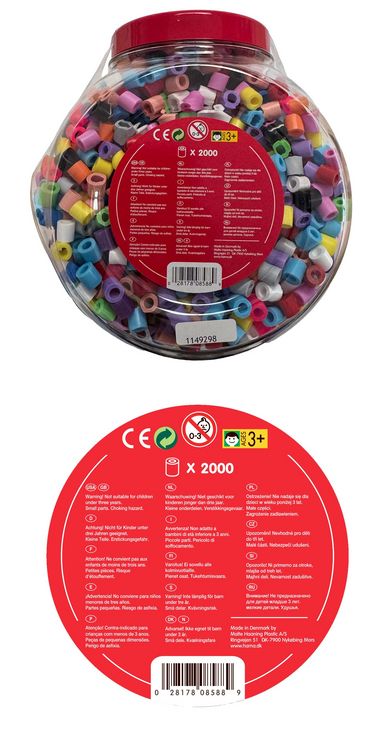 Produktbild: Dose mit ca. 2000 Maxi-Perlen rot