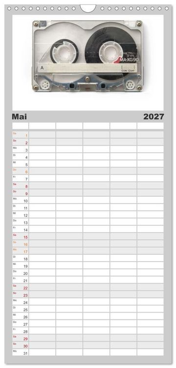 Produktbild: Familienplaner 2027 - Audio Tapes mit 5 Spalten (Wandkalender, 21 x 45 cm) CALVENDO