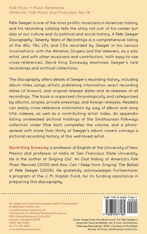 Produktbild: Pete Seeger Discography