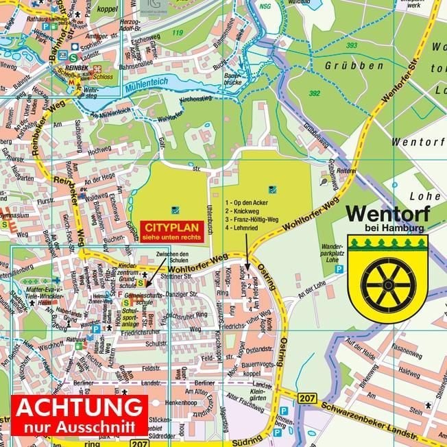 Produktbild: HARTMANN-PLAN Reinbek, Glinde, Wentorf bei Hamburg (Mittelzentrum), 1:20.000 Stadtplan