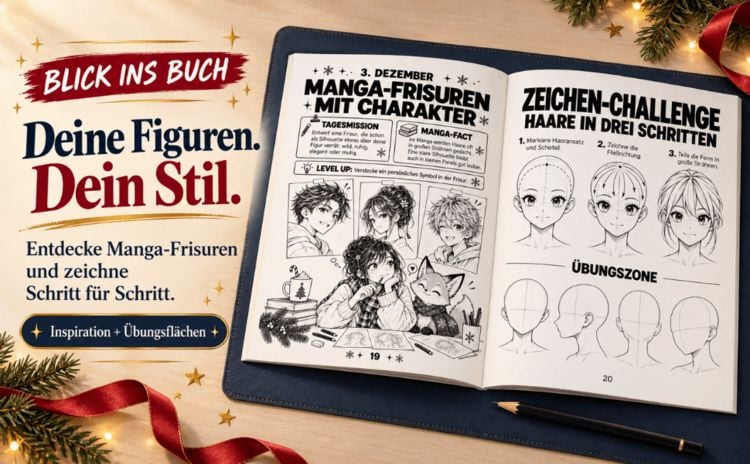 Produktbild: Der Anime Adventskalender - Zeichnen, R&auml;tseln und Manga-Welten erschaffen