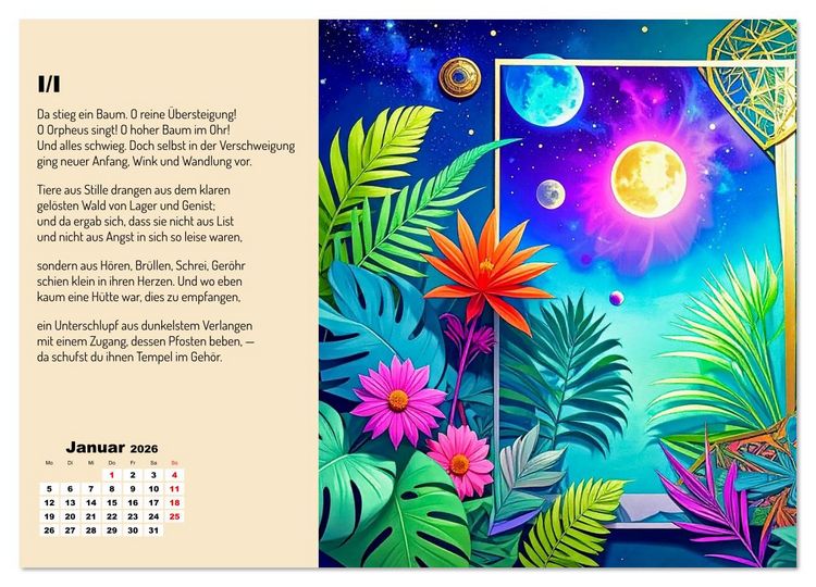 Produktbild: Orpheus' Leier (Wandkalender 2026 DIN A2 quer), CALVENDO Monatskalender