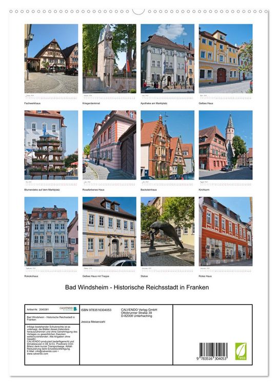 Produktbild: Bad Windsheim - Historische Reichsstadt in Franken (hochwertiger Premium Wandkalender 2026 DIN A2 hoch), Kunstdruck in Hochglanz