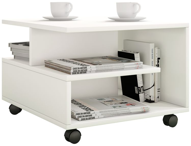 Produktbild: Holz Sofatisch Couchtisch Rollen rollbar Stango S