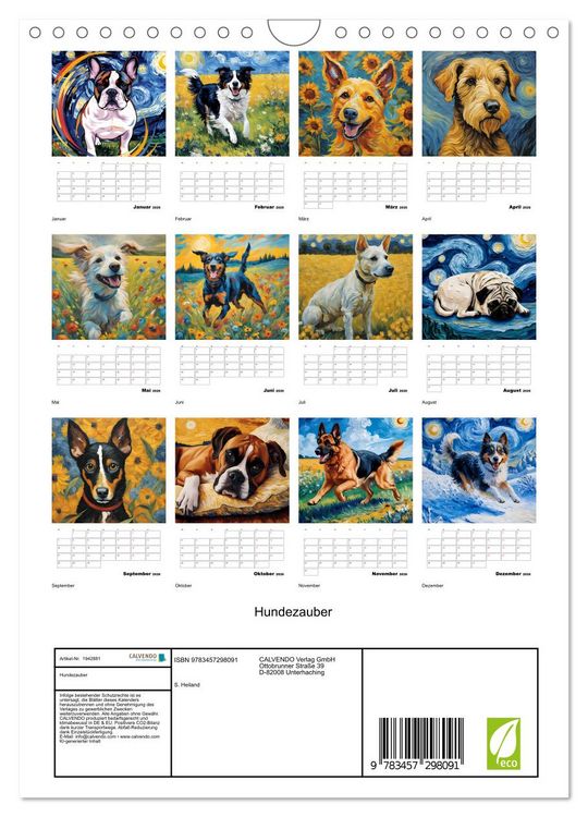Produktbild: Hundezauber (Wandkalender 2026 DIN A4 hoch), CALVENDO Monatskalender