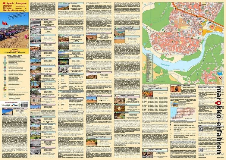 Produktbild: Stadtplan Agadir - Cityplan Inezgane 1:15.000 + Ausflugstipps + GPS-Waypoints