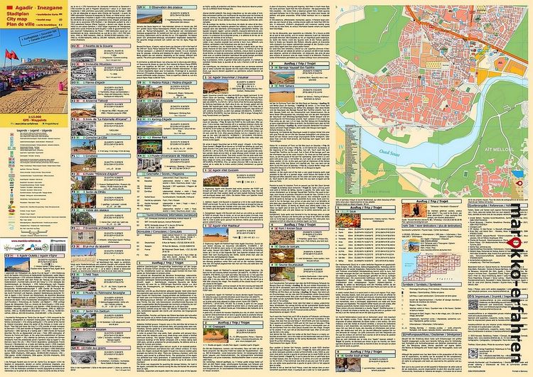 Produktbild: Stadtplan Agadir - Cityplan Inezgane 1:15.000 + GPS-Waypoints