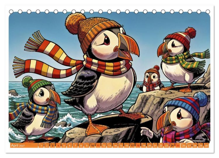 Produktbild: Papageientaucher - Comic (Tischkalender 2027 DIN A5 quer), CALVENDO Monatskalender
