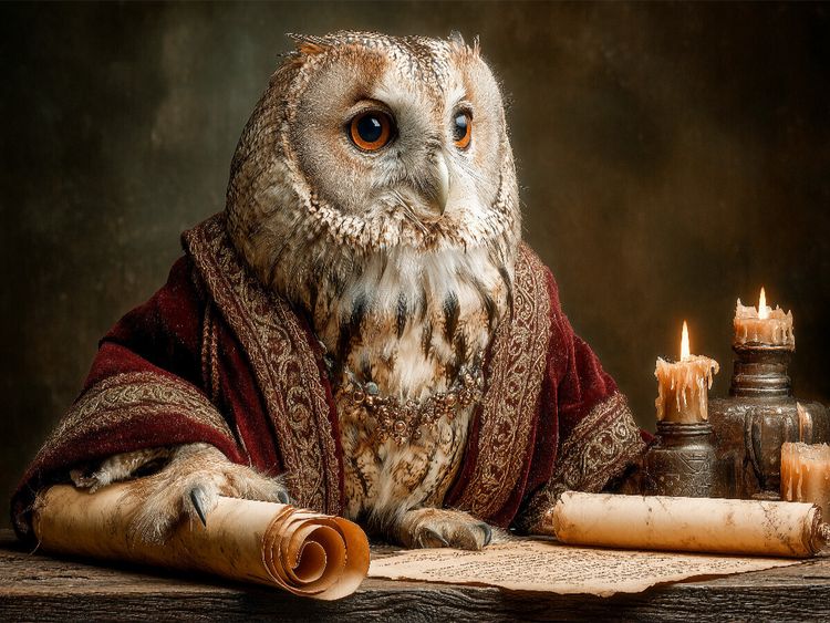 Produktbild: CALVENDO Puzzle Weise Eule im Palast | 1000 Teile Lege-Gr&ouml;&szlig;e 64x48cm Foto-Puzzle f&uuml;r gl&uuml;ckliche Stunden