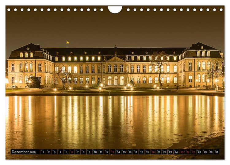 Produktbild: Stuttgart - Blue City Lights (Wandkalender 2026 DIN A4 quer), CALVENDO Monatskalender