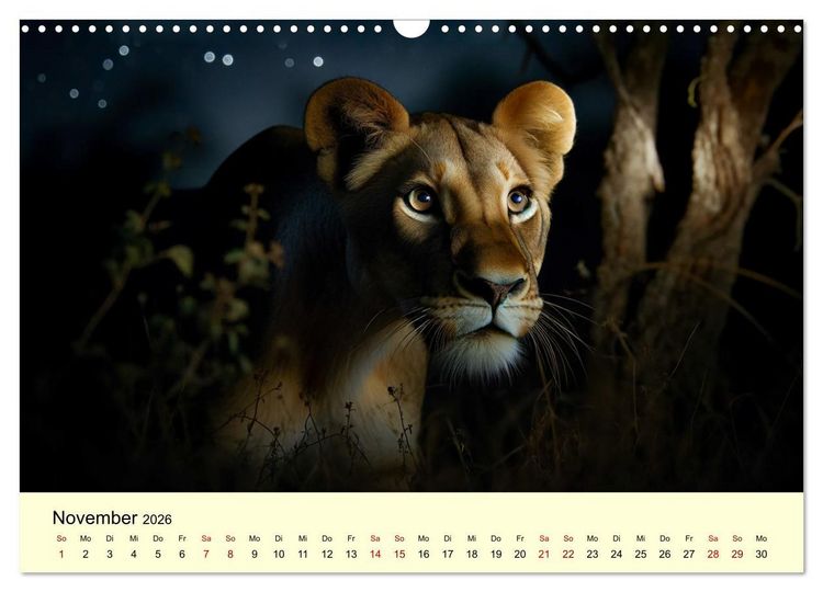Produktbild: Majest&auml;tische L&ouml;wen - Die Herrscher der Wildnis (Wandkalender 2026 DIN A3 quer), CALVENDO Monatskalender