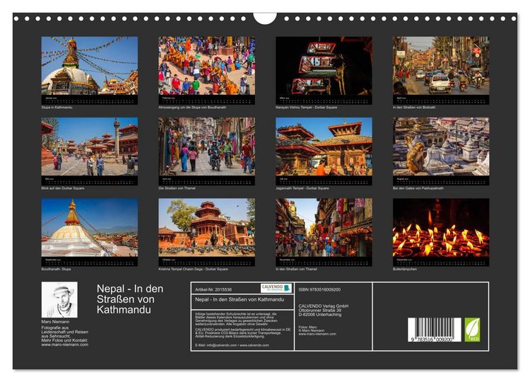 Produktbild: Nepal - In den Stra&szlig;en von Kathmandu (Wandkalender 2026 DIN A3 quer), CALVENDO Monatskalender