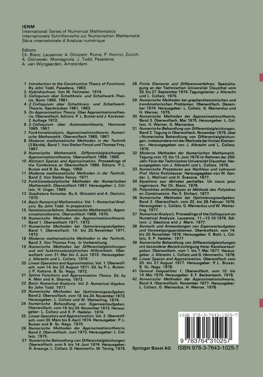 Produktbild: Numerische Methoden der Approximationstheorie
