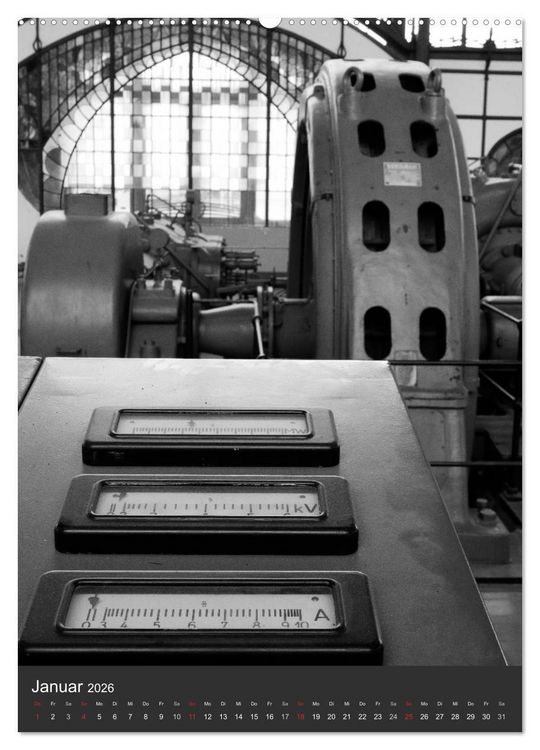 Produktbild: Industrie&auml;sthetik in Schwarz-Weiss (hochwertiger Premium Wandkalender 2026 DIN A2 hoch), Kunstdruck in Hochglanz