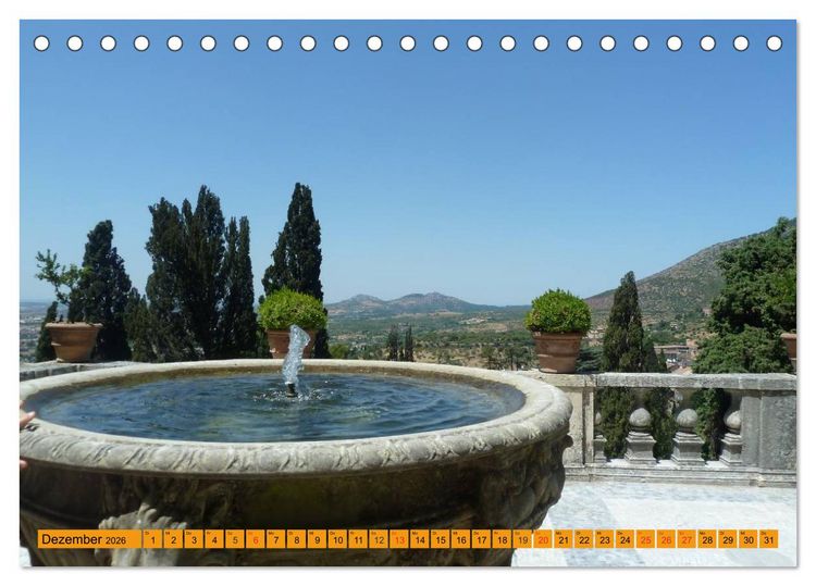 Produktbild: Die h&auml;ngenden G&auml;rten von Tivoli - Die Villa d'Este (Tischkalender 2026 DIN A5 quer), CALVENDO Monatskalender
