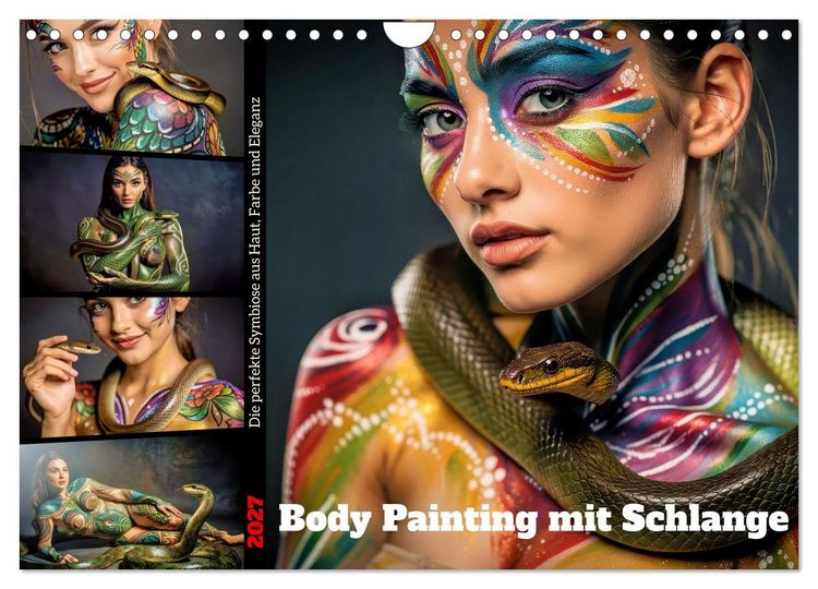 Produktbild: Body Painting mit Schlange (Wandkalender 2027 DIN A4 quer), CALVENDO Monatskalender