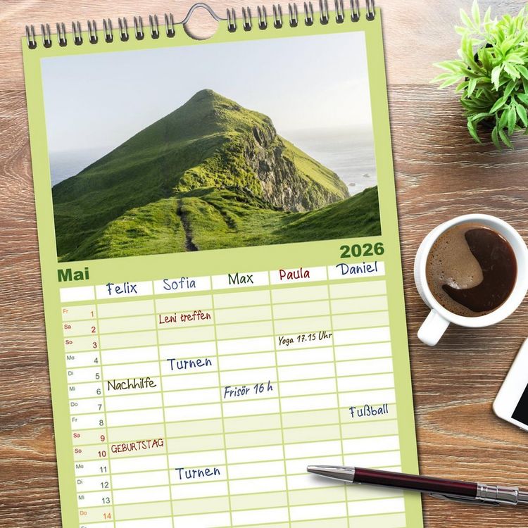 Produktbild: Familienplaner 2026 - F&auml;r&ouml;er - Die wundersch&ouml;nen Inseln im Norden. mit 5 Spalten (Wandkalender, 21 x 45 cm) CALVENDO