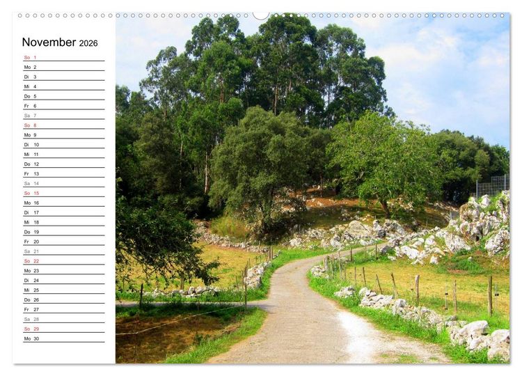 Produktbild: Camino del norte - K&uuml;stenweg (hochwertiger Premium Wandkalender 2026 DIN A2 quer), Kunstdruck in Hochglanz