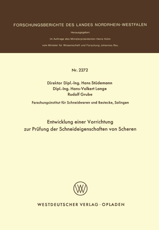 Produktbild: Entwicklung einer Vorrichtung zur Prüfung der Schneideigenschaften von Scheren