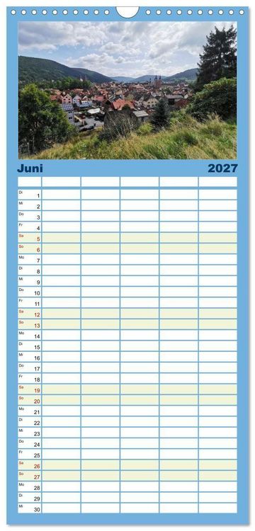 Produktbild: Familienplaner 2027 - Wanderbares Miltenberg mit 5 Spalten (Wandkalender, 21 x 45 cm) CALVENDO