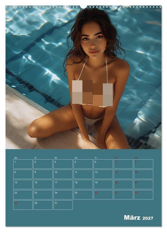 Produktbild: Latina Bikini Kalender: Glamour&ouml;se KI-Kunst mit hei&szlig;en Latina Models (hochwertiger Premium Wandkalender 2027 DIN A2 hoch), Kunstdruck in Hochglanz