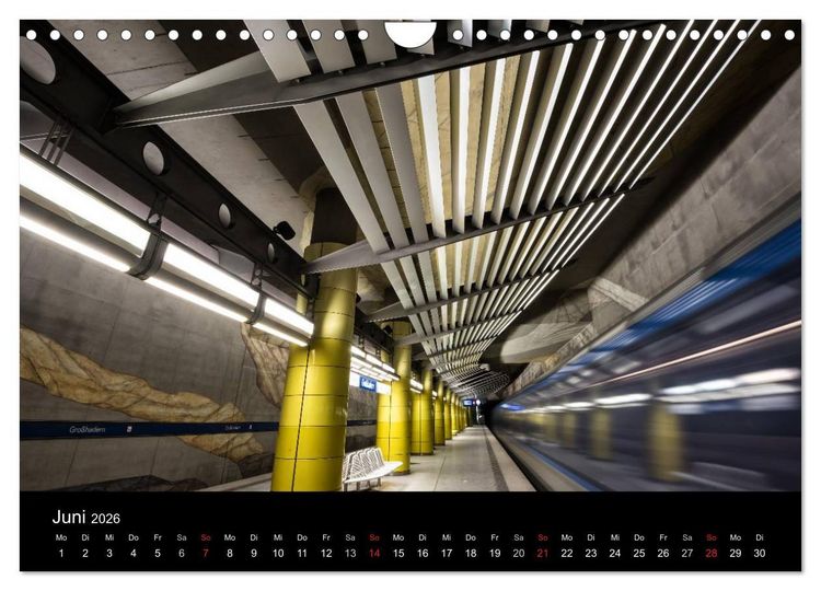 Produktbild: MetroMUC, Stationen im Untergrund M&uuml;nchens (Wandkalender 2026 DIN A4 quer), CALVENDO Monatskalender