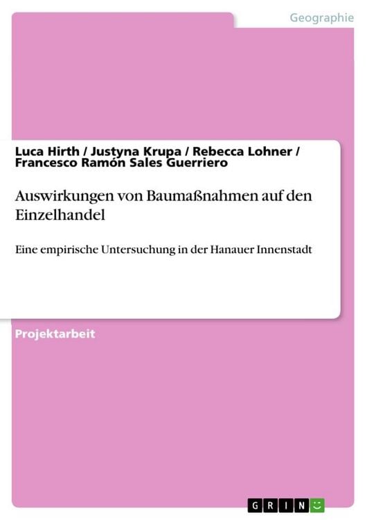 Produktbild: Auswirkungen von Bauma&szlig;nahmen auf den Einzelhandel