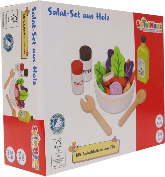 Produktbild: Spielmaus K&uuml;che Salat-Set aus Holz, 30 Teile