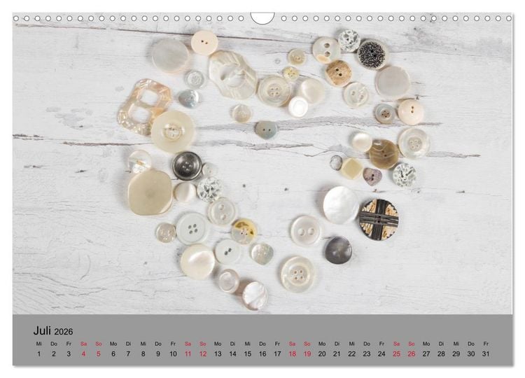 Produktbild: Die Art der Kn&ouml;pfe (Wandkalender 2026 DIN A3 quer), CALVENDO Monatskalender