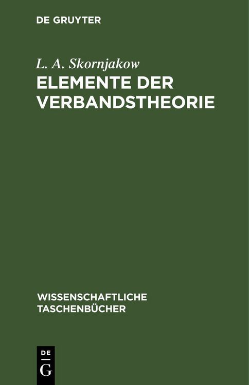 Produktbild: Elemente der Verbandstheorie