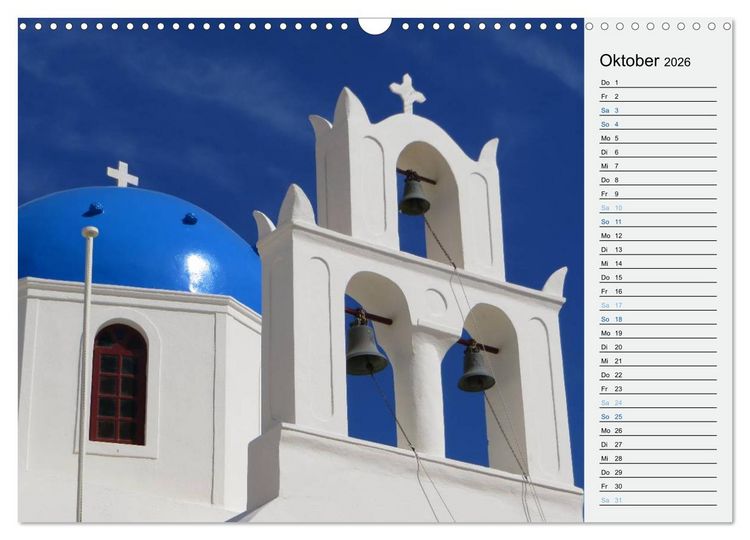 Produktbild: SANTORINI - Idyll auf dem Vulkan (Wandkalender 2026 DIN A3 quer), CALVENDO Monatskalender