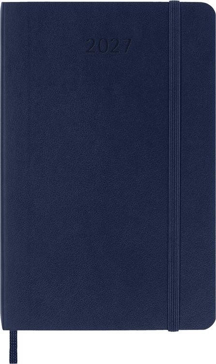 Produktbild: Moleskine 12 Monate Wochen Notizkalender 2027, Pocket/A6, 1 Wo = 1 Seite, rechts linierte Seite, Weicher Einband, Saphir