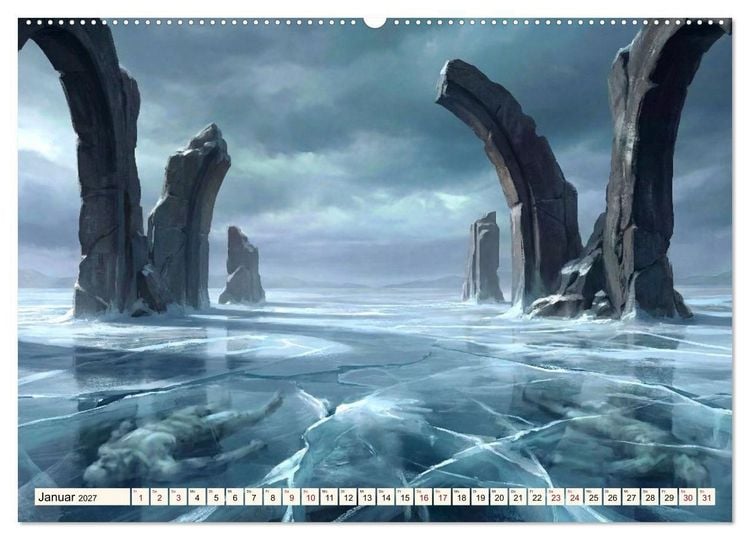 Produktbild: Welten der Literatur - Zw&ouml;lf Zust&auml;nde des Imagin&auml;ren (hochwertiger Premium Wandkalender 2027 DIN A2 quer), Kunstdruck in Hochglanz
