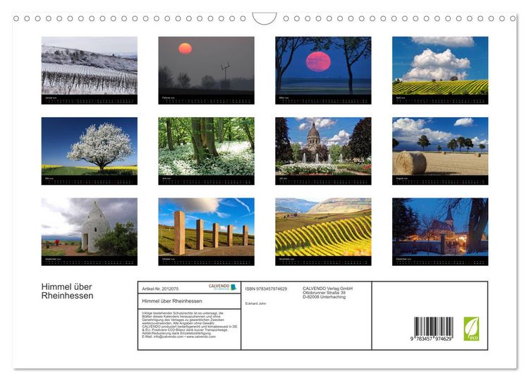 Produktbild: Himmel &uuml;ber Rheinhessen (Wandkalender 2026 DIN A3 quer), CALVENDO Monatskalender