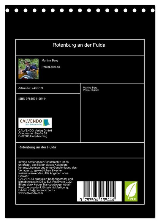 Produktbild: Rotenburg an der Fulda (Tischkalender 2027 DIN A5 hoch), CALVENDO Monatskalender