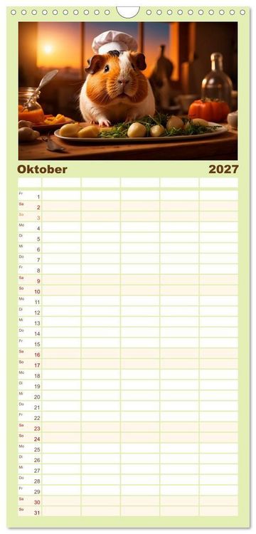 Produktbild: Familienplaner 2027 - Meerschweinchen mal anders! mit 5 Spalten (Wandkalender, 21 x 45 cm) CALVENDO