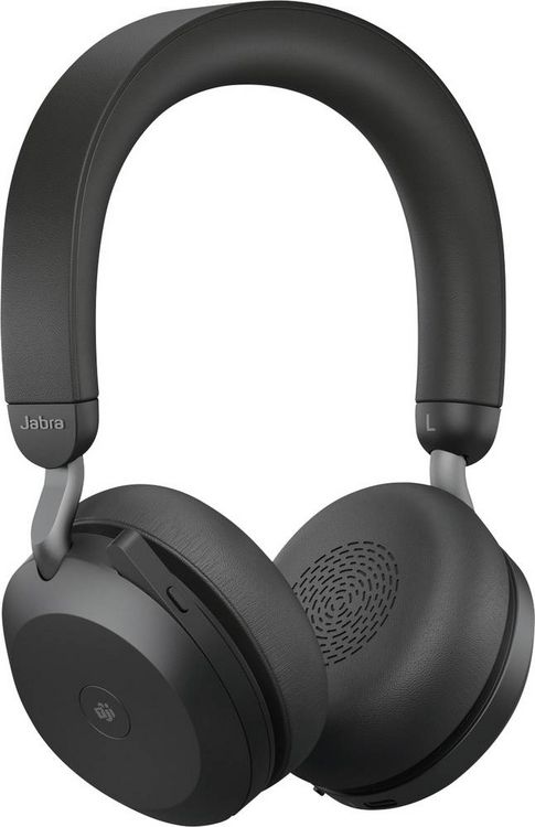Produktbild: Jabra Evolve2 75 On Ear Headset kabelgebunden Schwarz Batterieladeanzeige, Mikrofon-Stummschaltung Telefon