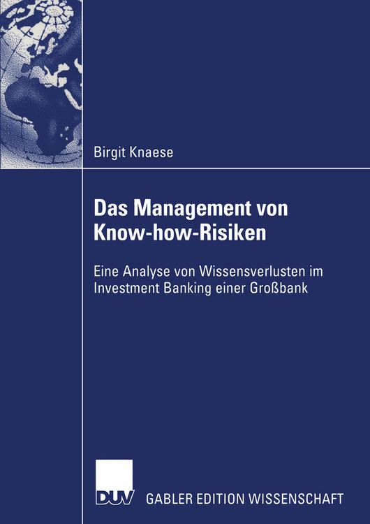 Produktbild: Das Management von Know-how-Risiken