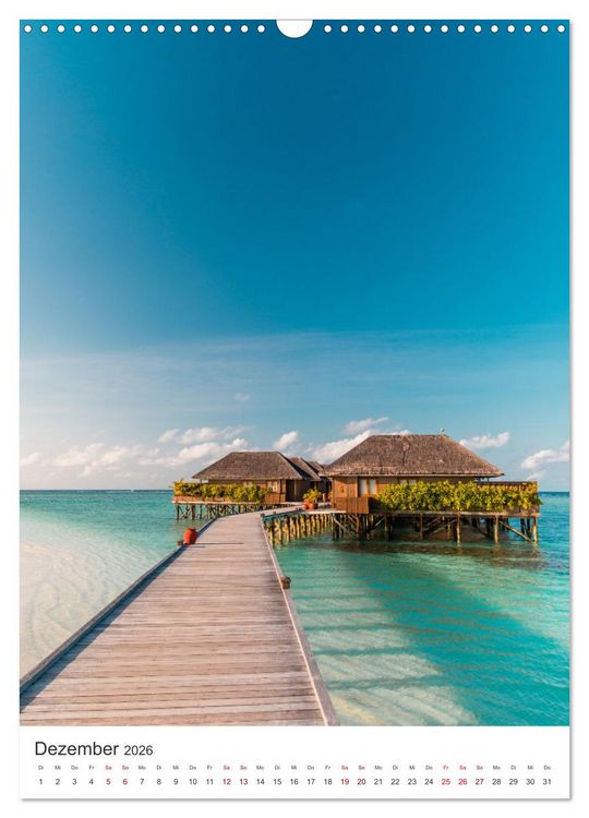 Produktbild: Malediven - Das wundersch&ouml;ne Urlaubsparadies. (Wandkalender 2026 DIN A3 hoch), CALVENDO Monatskalender
