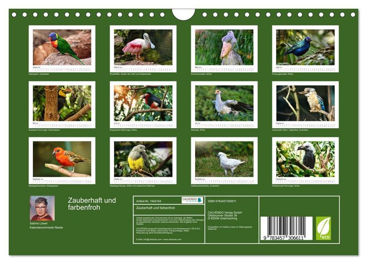 Produktbild: Zauberhaft und farbenfroh (Wandkalender 2026 DIN A4 quer), CALVENDO Monatskalender