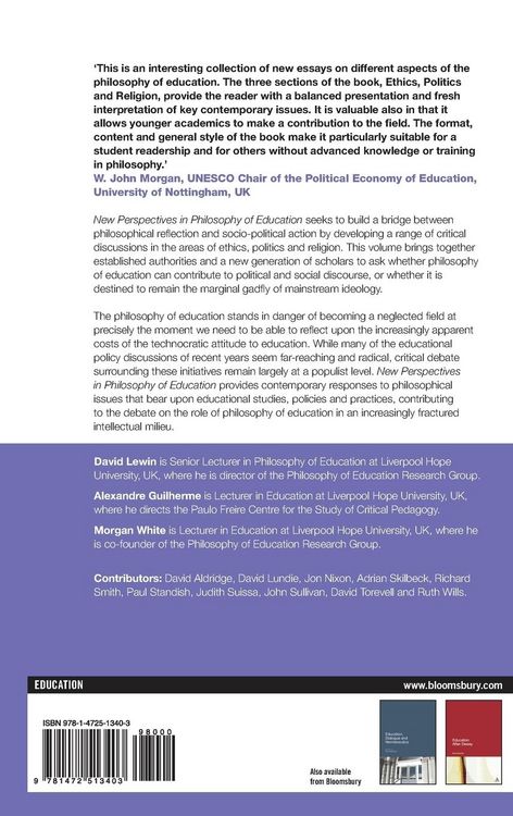 Produktbild: New Perspectives in Philosophy of Education