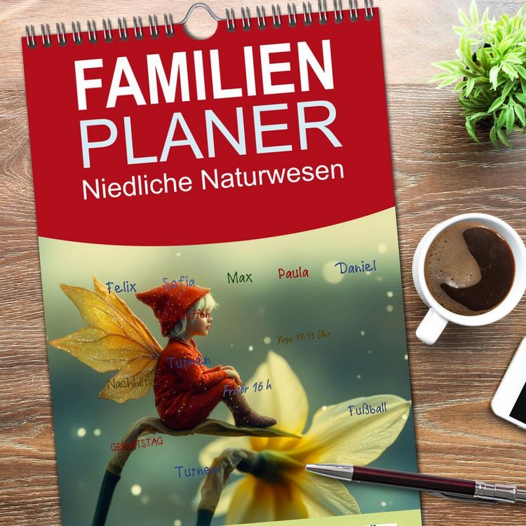 Produktbild: Familienplaner 2026 - Niedliche Naturwesen mit 5 Spalten (Wandkalender, 21 x 45 cm) CALVENDO