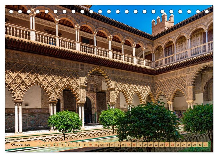 Produktbild: Sevilla - Unterwegs in Spanien (Tischkalender 2026 DIN A5 quer), CALVENDO Monatskalender